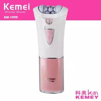 Kemei KM-1999 Электрический женский эпилятор для депиляции, женский сухой аккумулятор для удаления волос на лице, теле, подмышках, подмышках, депиляции ног