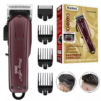 Kemei KM-2600 Беспроводная перезаряжаемая электрическая машинка для стрижки волос USB-зарядка триммер для волос Профессиональная машина для стрижки волос для мужчин