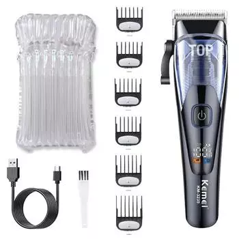 Kemei Km-3235 Профессиональная машинка для стрижки волос Перезаряжаемый электрический триммер для волос USB для мужчин