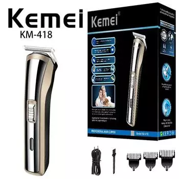 Kemei KM-418 Лидер продаж, электрическая машинка для стрижки волос с зарядкой, насадка-гребень, профессиональная машинка для стрижки волос