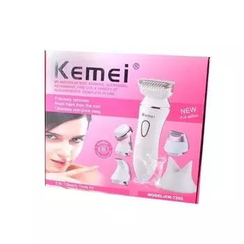 Kemei KM-7202 женская бритва для очистки тела, женская водостойкая бритва, бритва для удаления волос, эпилятор и средство для мытья лица 4 в 1