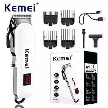Kemei KM-809A Перезаряжаемая машинка для стрижки волос Салон Профессиональный беспроводной электрический триммер для волос Парикмахерская Машина для стрижки волос Оптовая продажа