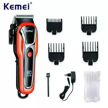 Kemei KM-PG1990A USB перезаряжаемая электрическая машинка для стрижки волос профессиональная беспроводная мужская машинка для стрижки волос