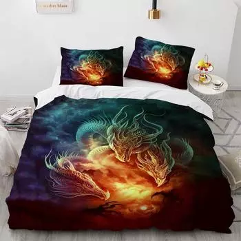 Kemila 3D HD Digital Dragon домашний текстильный комплект постельного белья, пододеяльник, наволочка, США/Великобритания/Австралия, одиночный комплект для спальни Queen King DE-XS 100x135