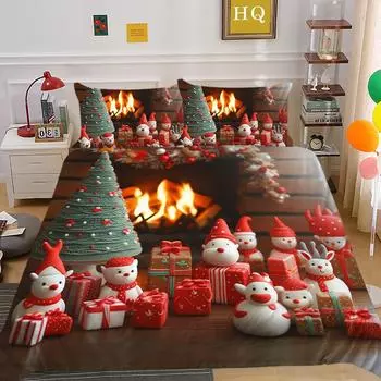 Kemila 3D комплект постельного белья пододеяльник, одеяло, постельное белье, односпальный, полный королевский размер, детский подарок для мальчиков и девочек, Рождественская подарочная коробка, домашний декор DE 135x200cm