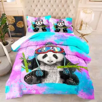 Kemila 3D милый мультфильм медвежонок пододеяльник и наволочка кровать двуспальный комплект постельного белья Прямая продажа AU single 140x210