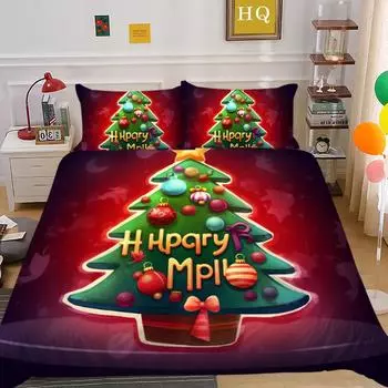 Kemila 3D Рождественская елка пододеяльник комплект постельного белья для мальчиков и подростков комплект постельного белья Декор для спальни постельное белье DE 135x200cm