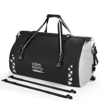 KEMIMOTO 50L Большая туристическая сумка Многофункциональная сумка для переноски Мотоциклетная сумка на сиденье Полностью водонепроницаемая Простая в установке Светоотражающая лента в комплекте