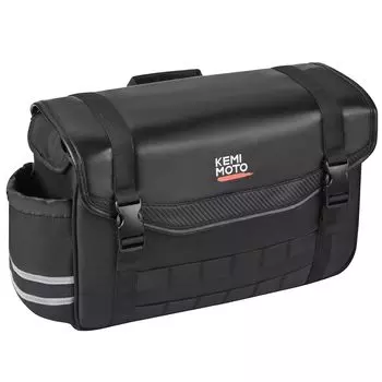 KEMIMOTO Боковая сумка для мотоцикла 12 л, сумка на седло мотоцикла, боковая сумка для мотоцикла, универсальный водоотталкивающий держатель для напитков, в комплекте с местом для хранения аксессуаров