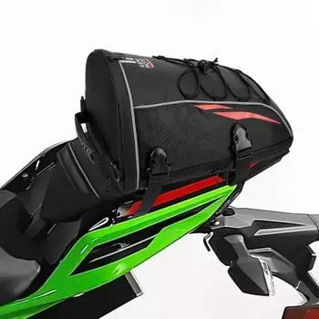 KEMIMOTO Motorcycle Seat Bag with Expansion Function 7.5-9L Seat Cowl Style Water Repellent Waterproof Built-in Sorting Pocket Durable Anti-Slip Day U