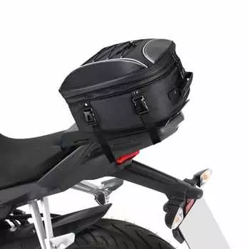KEMIMOTO Motorcycle Seat Bag with Expansion Function 22-30L Helmet Bag Water Repellent Waterproof Durable with Fixed Belt Compatible with cb250r ninja