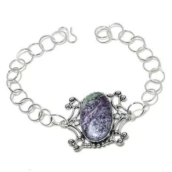 Kemmererite Gemstone Handmade 925 Sterling Silver Bracelet 7-8 y9i24