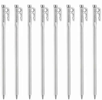 Кемпинг Moon Мартенситная нержавеющая сталь 420J2 Палатка Колышек R серии Power Peg Идеально подходит для твердого грунта R-30-8P