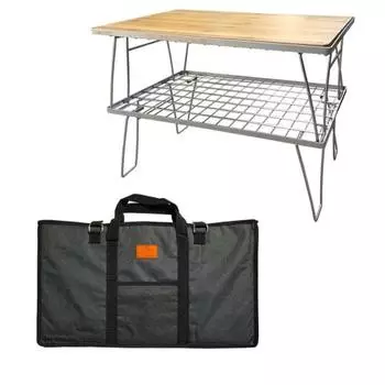 КЕМПИНГ MOON Полевая стойка для кемпинга Наземная стойка из нержавеющей стали с сумкой для хранения Основной блок T-230A 2 шт./бамбуковая верхняя пластина Полный комплект T-230A-2TP