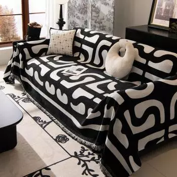 Кемпинг Пикник Черный Белый Коврик Пледы для Гостиной Диван Пары Положение Современный Плед Цвет Блок Одеяло Чехол 180x130