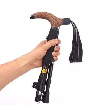 Кемпинг Путешествия Походная трость Трость для ходьбы Складные трости для ходьбы Алюминиевый сплав Костыли Трекинговая трость Растягивающаяся походная трость серебряный