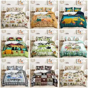 Кемпинг, туристический автомобиль, караван, кемпер, уличный стиль Doona, пододеяльник, набор пододеяльников Single 135x200cm