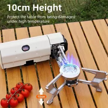 Кемпинговая бутановая плита Портативная складная кассетная печь с сумкой для переноски для кемпинга и пешего туризма белый