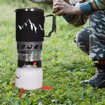 Кемпинговая газовая горелка, мини-плита для отдыха на природе с сумкой для хранения Camp Head Backpacking