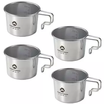 Кемпинговая кружка Moon Solo Mug S Кемпинговая кружка 160 мл набор SOLO MUG (КЕМПИНГ ЛУНА) 4-х секционный S-180-4P серебряный