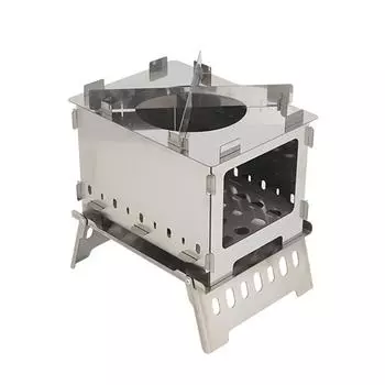 Кемпинговая печь-гриль для барбекю, титановая дровяная печь, гриль для барбекю из нержавеющей стали, легкая ветрозащитная горелка для пикника и походов