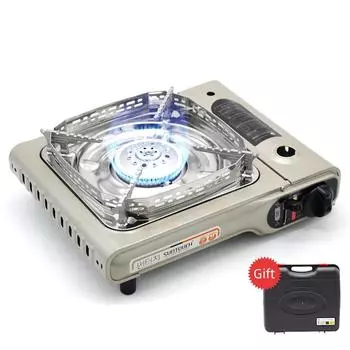 Кемпинговая плита-нагреватель, маленькая кассетная плита с одной горелкой, портативная кухонная печь, газовая плита для внутреннего и наружного кемпинга серый