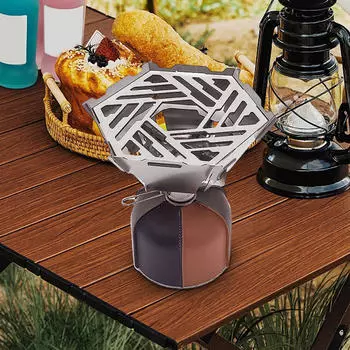 Кемпинговая плита Ветрозащитное газовое укрытие от ветра из нержавеющей стали Энергосберегающее Защитное устройство для лагеря