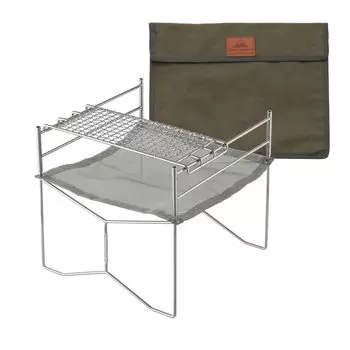 Кемпинговая подставка для костра Moon Solo Grill B4, сетка для костра Solo Bonfire, полностью из нержавеющей стали 304, поставляется с холщовым чехлом SOLO-201 серебряный
