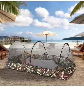 Кемпинговая противомоскитная сетка Водонепроницаемая дорожная складная портативная для поездок на открытом воздухе для сада Однодверные общежития Противомоскитные брезентовые палатки