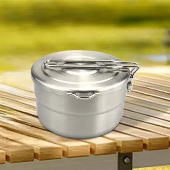 Кемпинговая сковорода-горшок для еды 1,5 л большая емкость ланч-боксы посуда Bento с крышкой и складная