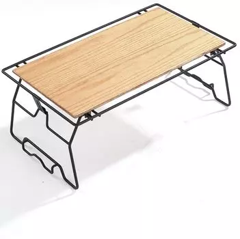 Кемпинговая стойка для кемпинга Moon Camping Rack Stacking Rack Wood Iron Table Black T-238P