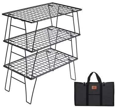 Кемпинговая стойка Moon Field Mesh, черная легкая тонкая стойка для кемпинга из 3 предметов с местом для хранения T-235-3T