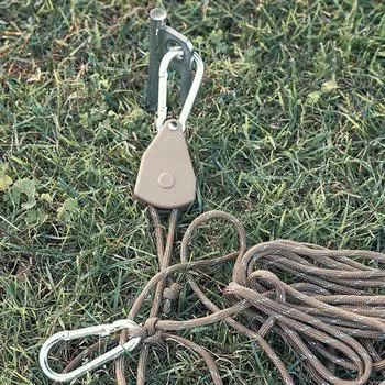 Кемпинговая веревка с трещоткой, вешалка, шнур с фиксирующимся карабином, зажим для уличной палатки для тента 5m Orange