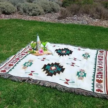 Кемпинговое одеяло с кисточками в этническом стиле, богемная уличная палатка для пикника, домашний диван-кровать, диван с бахромой, ворсовое одеяло, дорожные принадлежности 90x180cm