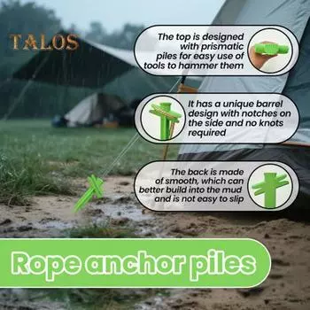 Кемпинговые колышки для тентов Колышки для палаток Кемпинговые веревочные якоря Грунтовые якоря Колышки для навеса Тент для кемпинга Пеший туризм 1pc