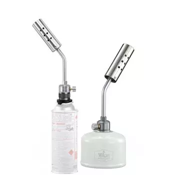 Кемпинговый фонарик Moon Torch Fire Starter Giga Power 2WAY Torch, воспламенитель для костра и приготовления пищи с адаптером для баллонов CB. Может использоваться как для баллонов OD, так и для баллонов CB. серебряный