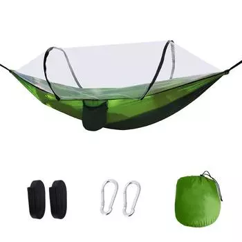 Кемпинговый гамак с москитной сеткой, легкие подвесные гамаки, ремни для крепления на дереве, качели, гамак-кровать для походов на открытом воздухе, задний двор