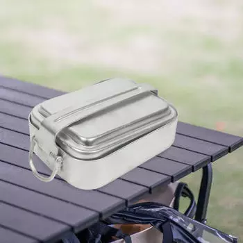 Кемпинговый контейнер для обеда, прямоугольный контейнер для еды, герметичная посуда для ужина на работе