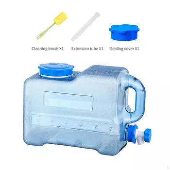 Кемпинговый контейнер для воды, кувшин для хранения, большой, со сменной крышкой и краном для 12 L