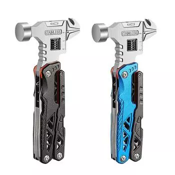 Кемпинговый молоток, портативный инструмент для выживания, из высокоуглеродистой стали, с предохранительным замком, компактный многофункциональный чёрный