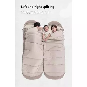 Кемпинговый спальный мешок из хлопка для взрослых, утепленный, устойчивый к холоду, для осени и зимы, для палатки, спальный мешок