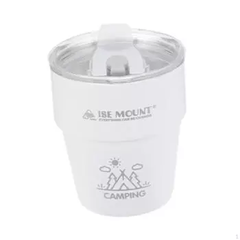 Кемпинговый стакан с крышкой для пива, кофе, чая, молока, изолированной воды для ресторана белый