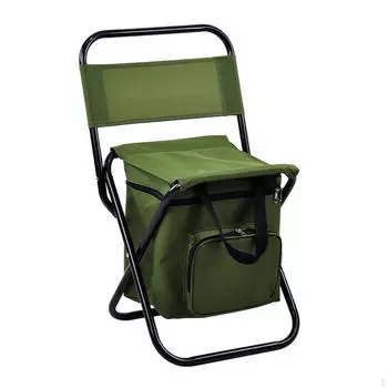 Кемпинговый стул Cool Bag Outdoor Backrest Stool Fishing Folding for зелёный