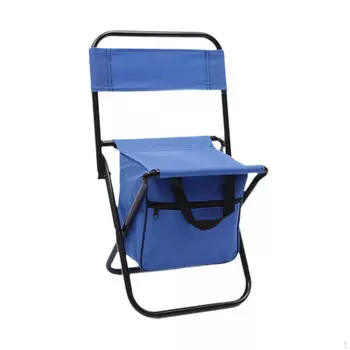 Кемпинговый стул-холодильник, сумка для рыбалки, компактный складной стул, спинка для улицы синий