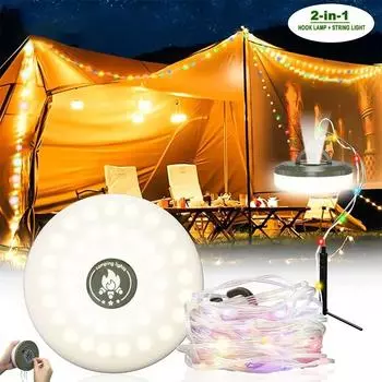 Кемпинговый светодиодный фонарь на катушке, уличный USB-светильник для кемпинга, перерабатываемый светодиодный фонарь для садовой палатки