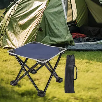 Кемпинговый табурет, компактная подставка для ног с сумкой для переноски для пешего туризма, путешествий на террасе синий