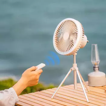Кемпинговый вентилятор-штатив портативный с таймером потолочный 4 скорости персональный электрический чёрный