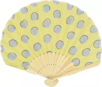 Ken Onishi Manufacturing Shell Fan 20cm Dot Yellow Ripple SY19-A02