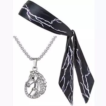 Кен ожерелье и повязка на голову подкова лошадь фильм черная молния повязка на голову мужская косплей из фильма идеально подходит для Хэллоуина