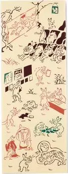 Кенама Тэнугуи Рука 35 x Чоджу Гига 50158 Miyamoto-Towel Сделано в Японии Чу-сэн (Тенугуи Полотенце), 90см, (Кино) Дизайн,